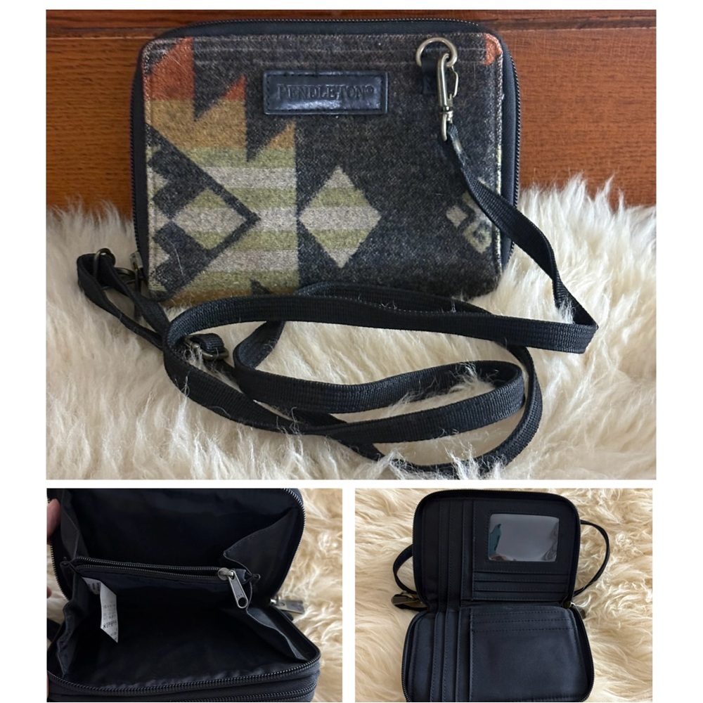 Pendleton Geometric Pattern Crossbody Bag - Black… - image 1